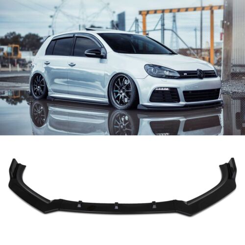 Gravity Performance Gloss Black Front Bumper Lip Splitter Valance - VW Golf MK6 GTI R 2008-2014