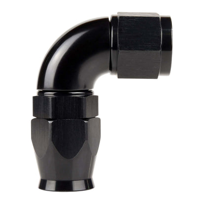 Exoracing AN PTFE Full Flow Hose End – AN08 / 90 Degree / Black