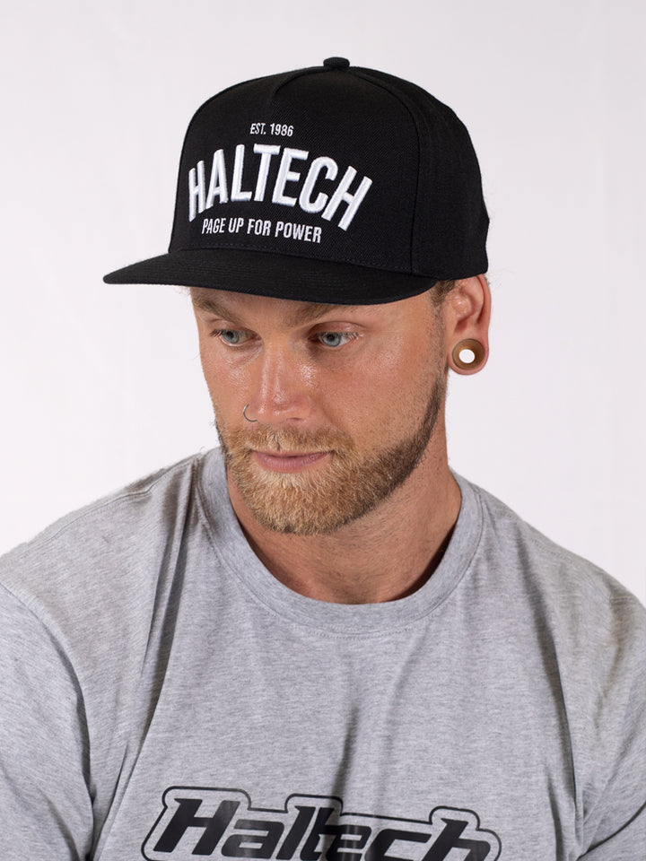 Haltech Snapback Cap Black with Yellow Logo - HT-301001