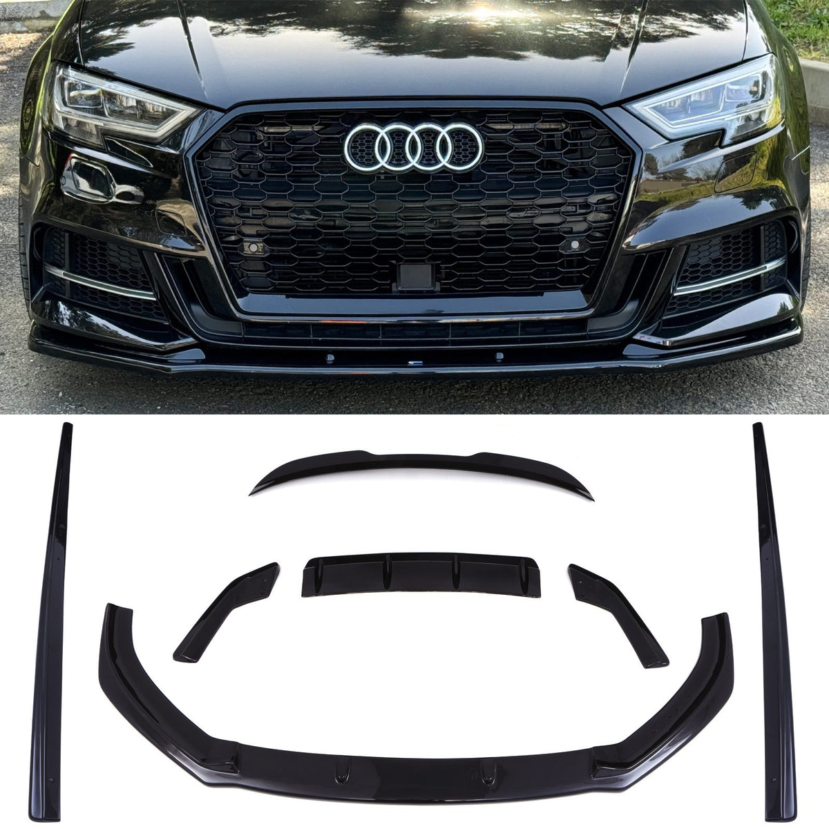 Gravity Performance Aero Body Kit Gloss Black - Audi S3 8V 2016-2019