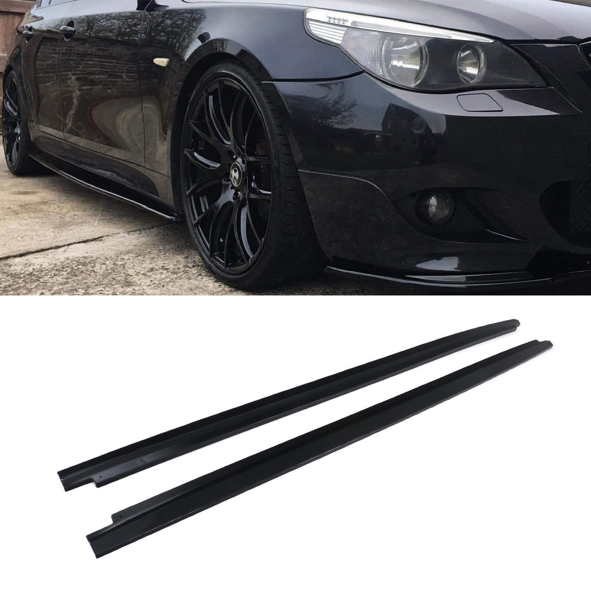 Gravity Performance M Performance Style Side Skirts Gloss Black - BMW 5 Series E60 E61 Pre-LCI 03-07