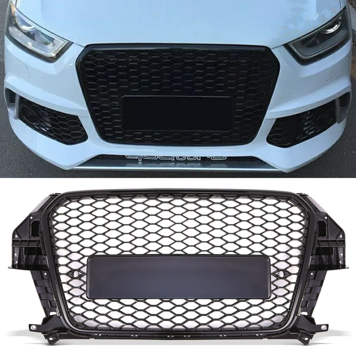 Gravity Performance Front RSQ3 Style Badgeless Grille Gloss Black – Audi Q3 8U 11-15