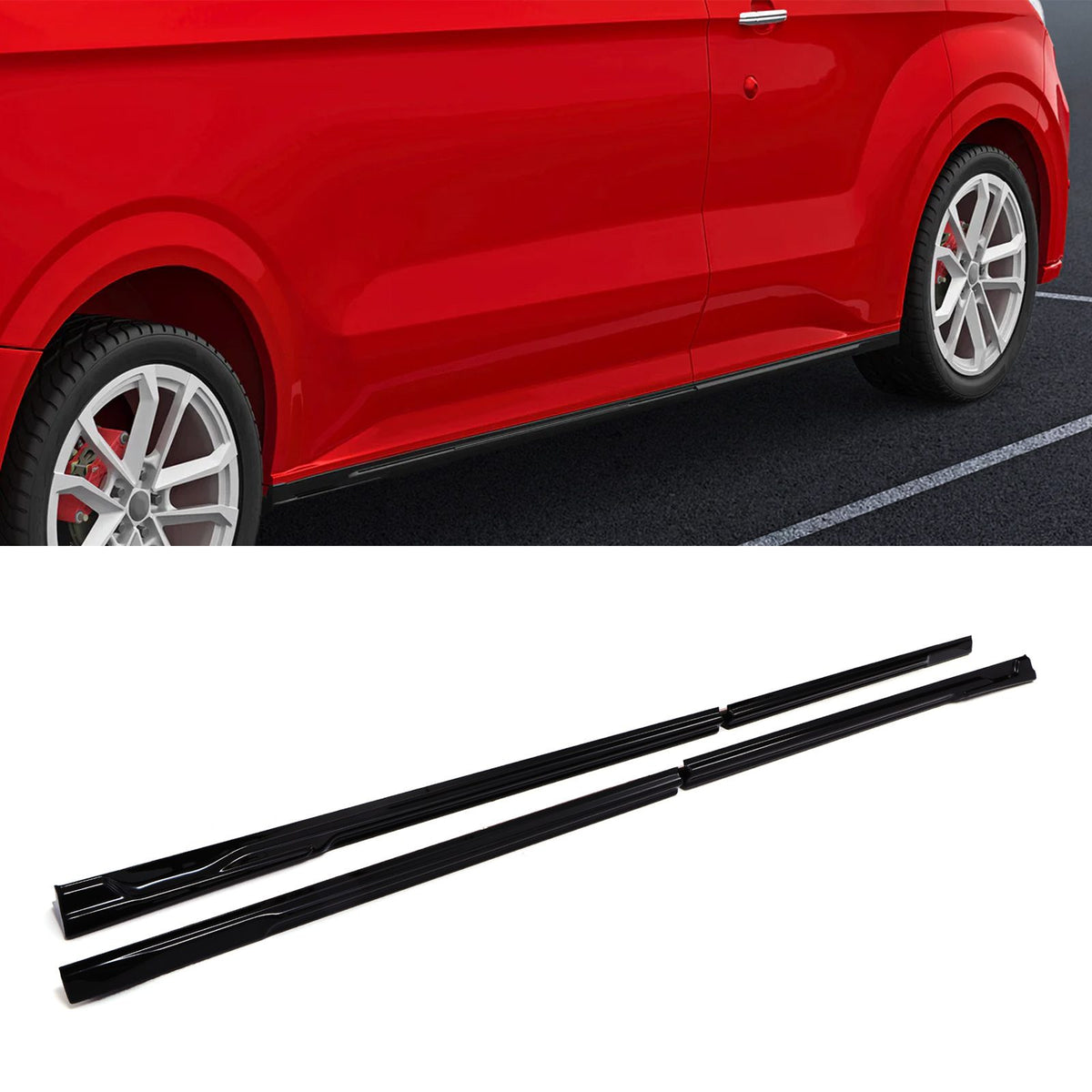 Gravity Performance Side Skirts Gloss Black - Ford Transit Custom MK2 LWB 2024+