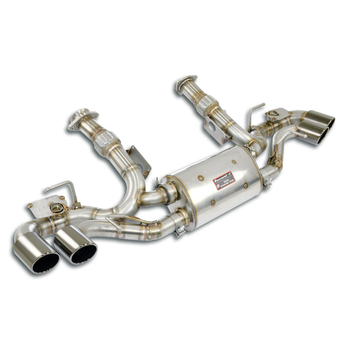 Supersprint Rear exhaust right - left with valve, 4 endpipes OO 100 for CORVETTE C8 Stingray Coupè / Convertible LT2 6.2L (497 Hp) '20 ->