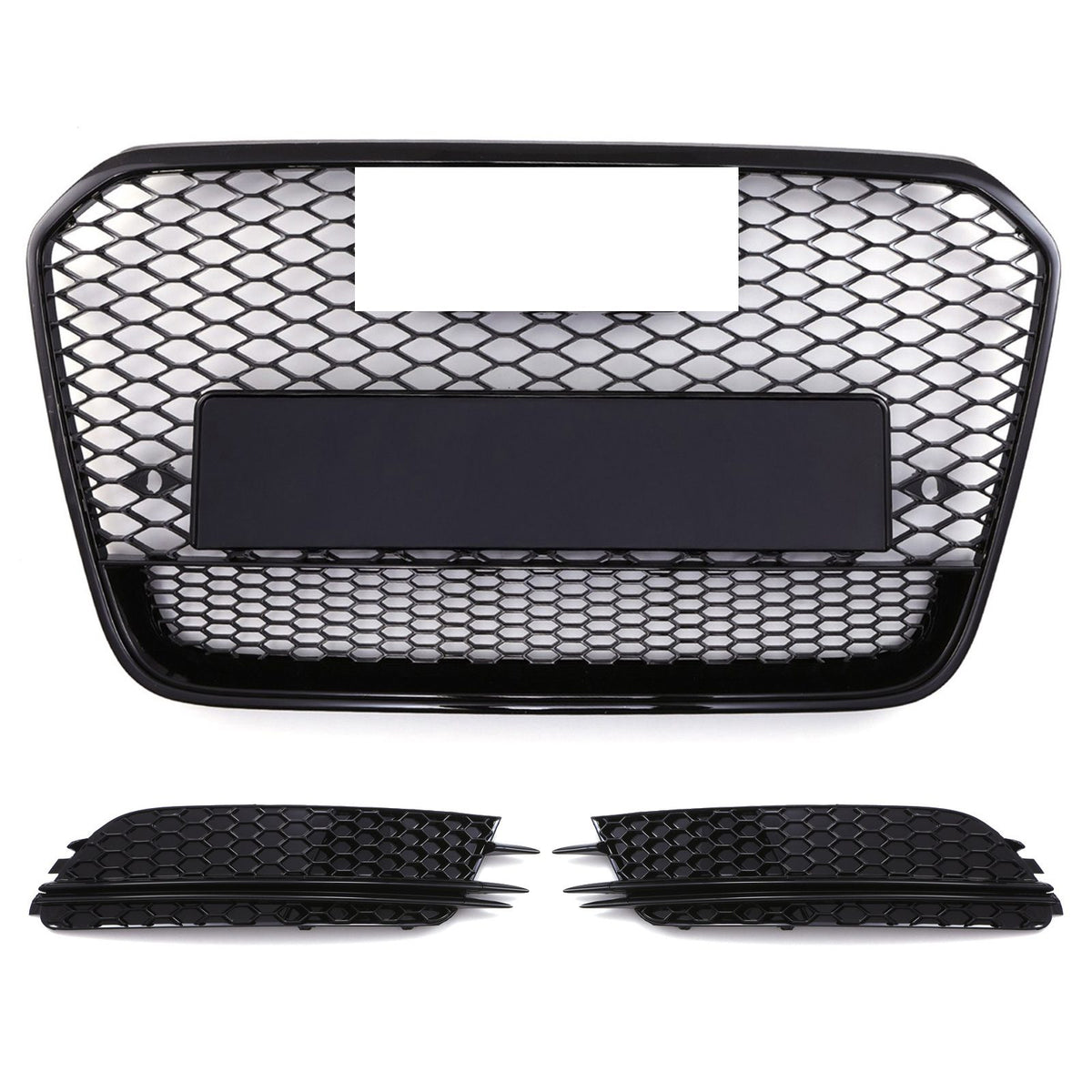 Gravity Performance RS6 Style Front Front Grille & Surrounds Gloss Black - Audi A6 C7 11-15