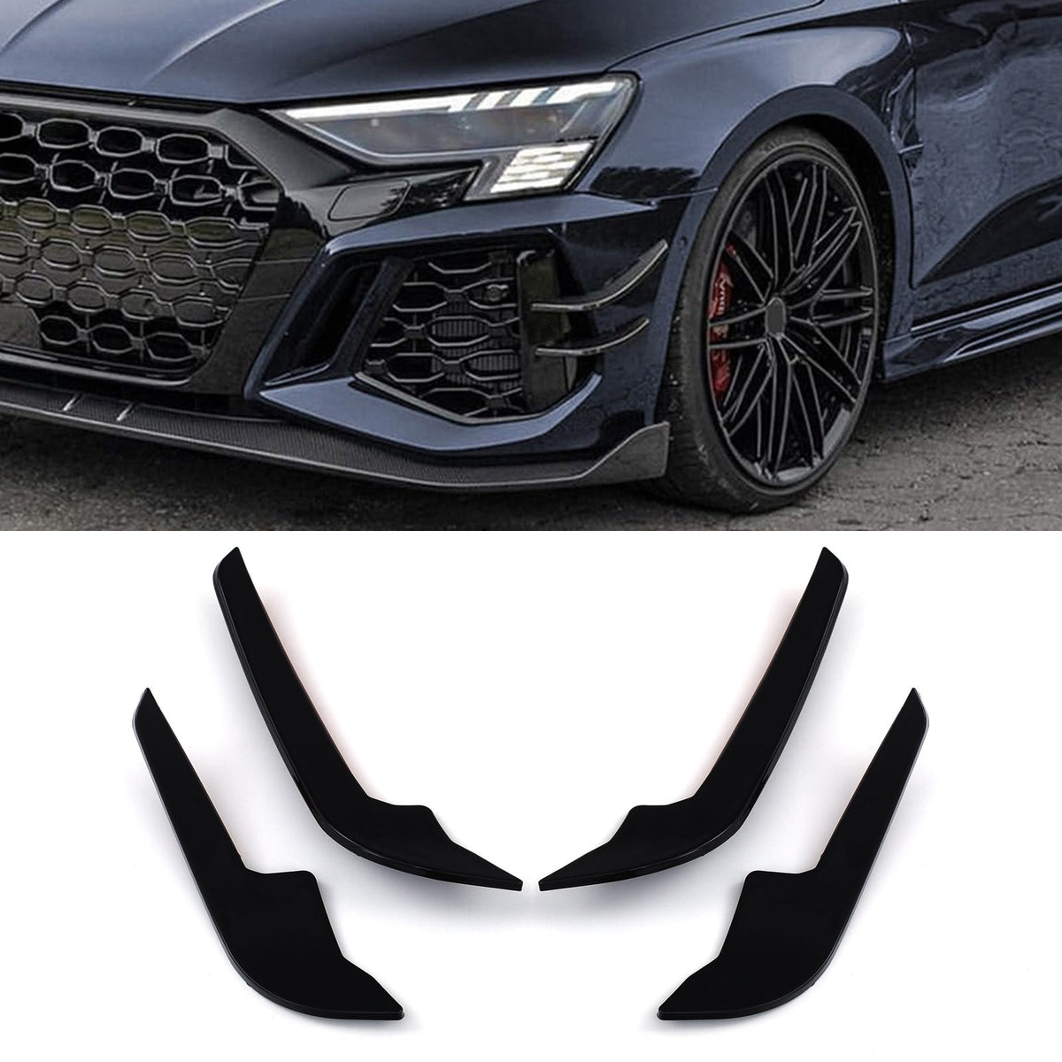Gravity Performance Front Bumper Canard Gloss Black - Audi RS3 8Y 2022+