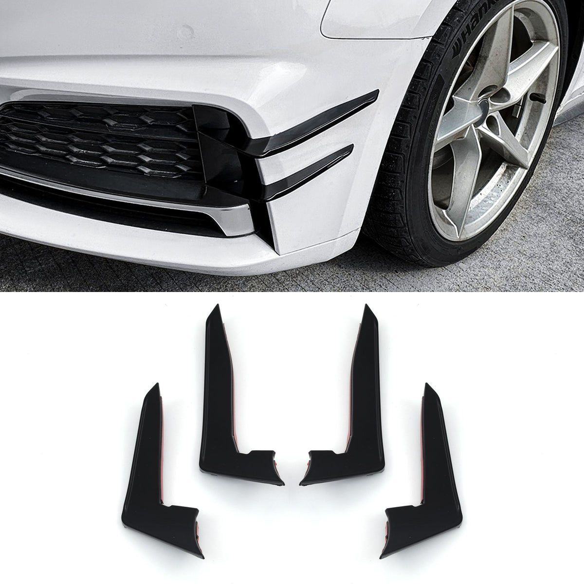 Gravity Performance Front Bumper Canard Gloss Black - Audi A5 F5 Pre Facelift 17-20