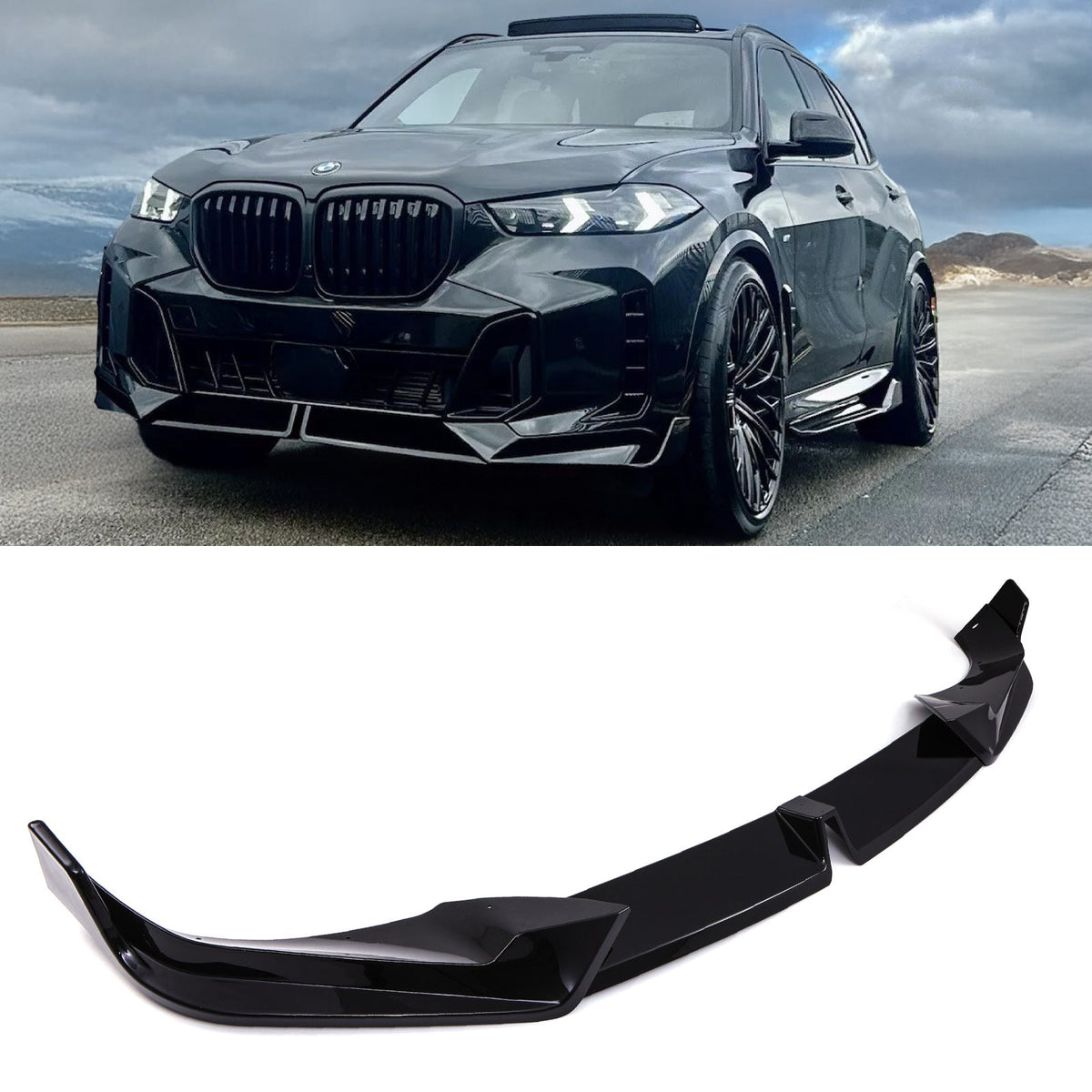 Gravity Performance Front Splitter Lip Gloss Black – BMW X5 G05 LCI 2023+
