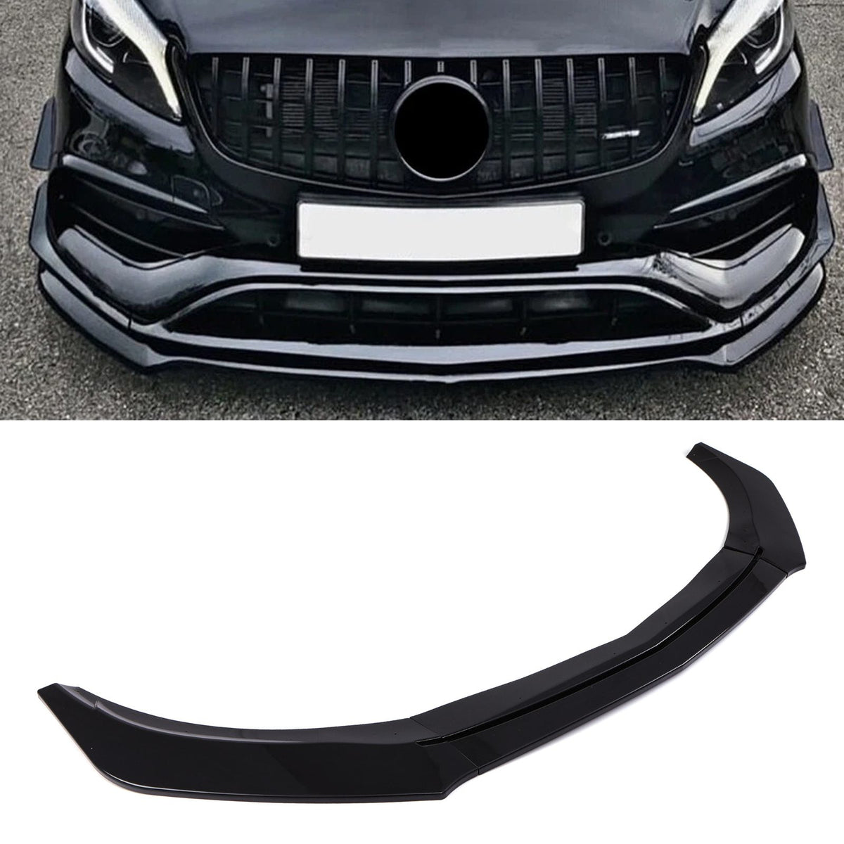 Gravity Performance Front AMG Style Splitter Lip Gloss Black – Mercedes A Class W176 13-18