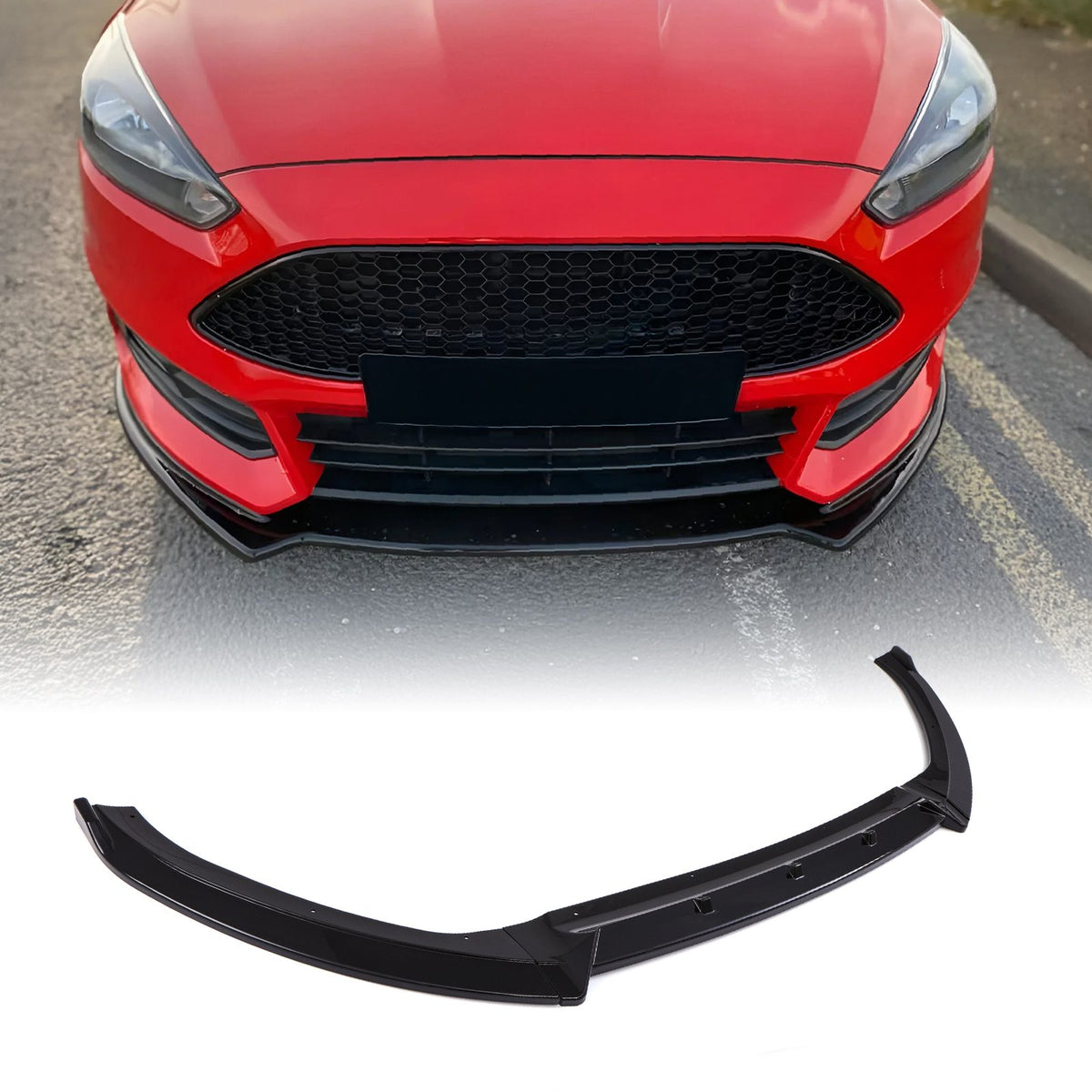 Gravity Performance Front Splitter Lip Gloss Black – Ford Focus ST ST250 MK3.5 15-18