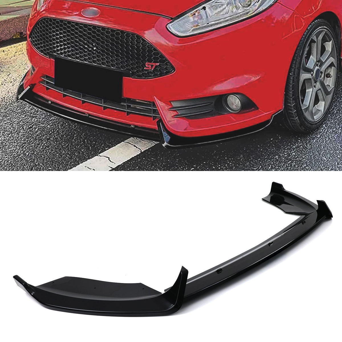 Gravity Performance Front Splitter Gloss Black - Ford Fiesta MK7.5 ST180/ST200 13-17