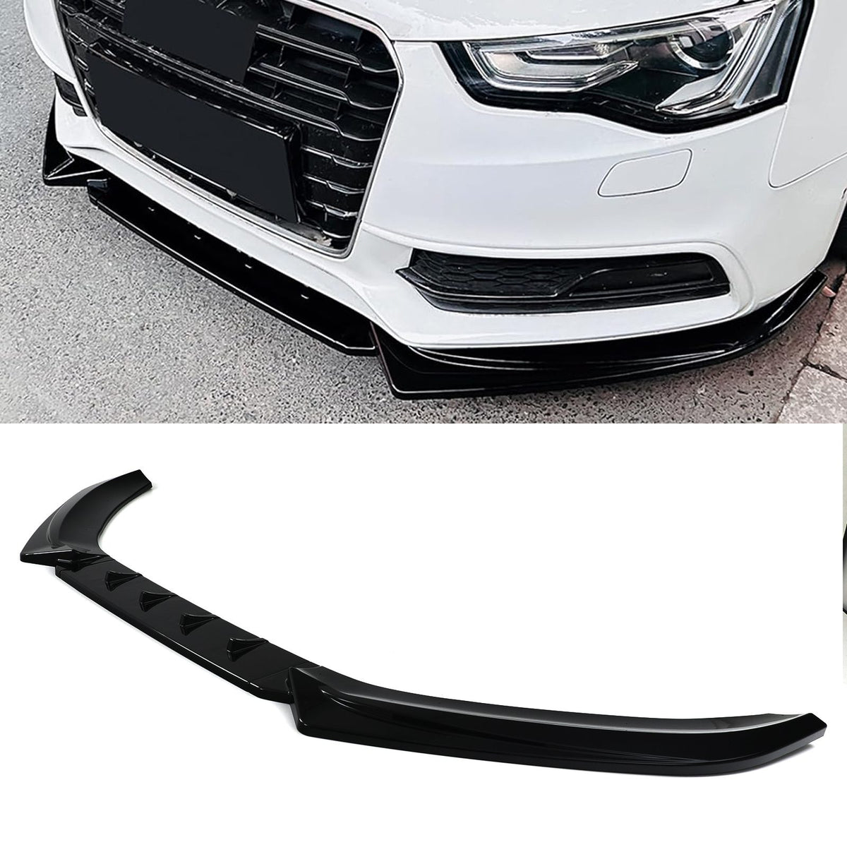 Gravity Performance Front Bumper Lip Gloss Black - Audi A5 8T S-Line Facelift 11-16