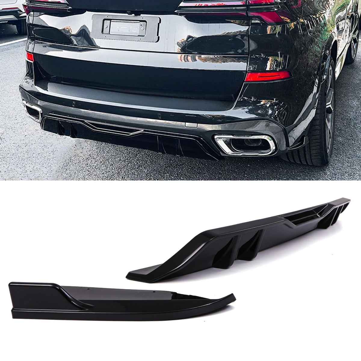 Gravity Performance Rear Diffuser Lip + Spats Gloss Black – BMW X5 SUV G05 2019+
