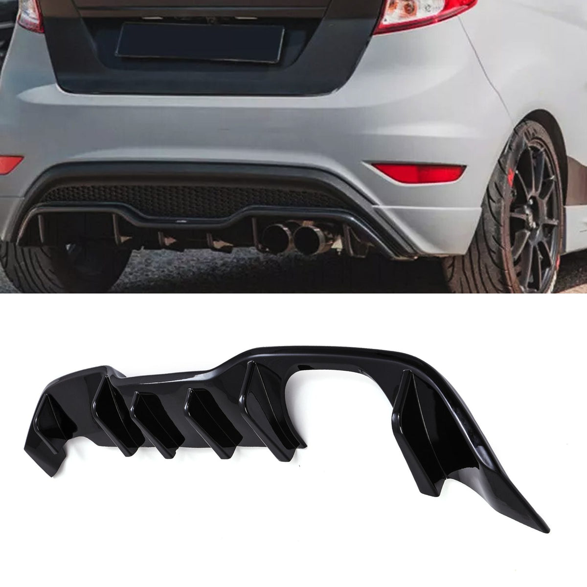 Gravity Performance Rear Twin Exit Diffuser Gloss Black – Ford Fiesta MK7 ST180 ST200 13-17
