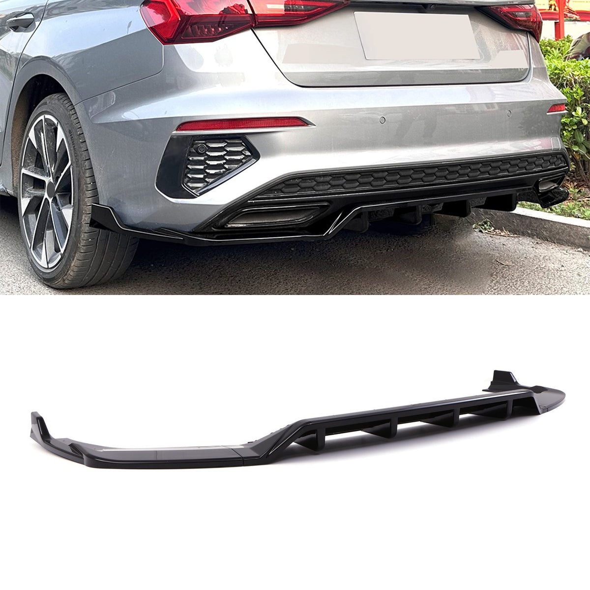 Gravity Performance Rear Diffuser Gloss Black – Audi A3 S3 Saloon 8Y 2020+