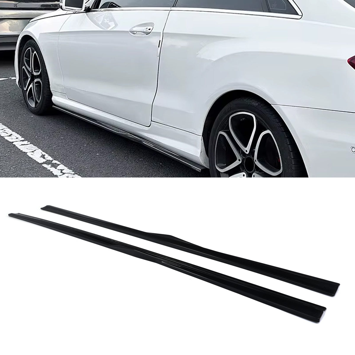 Gravity Performance Side Skirt Gloss Black - Mercedes E Coupe C207 09-16
