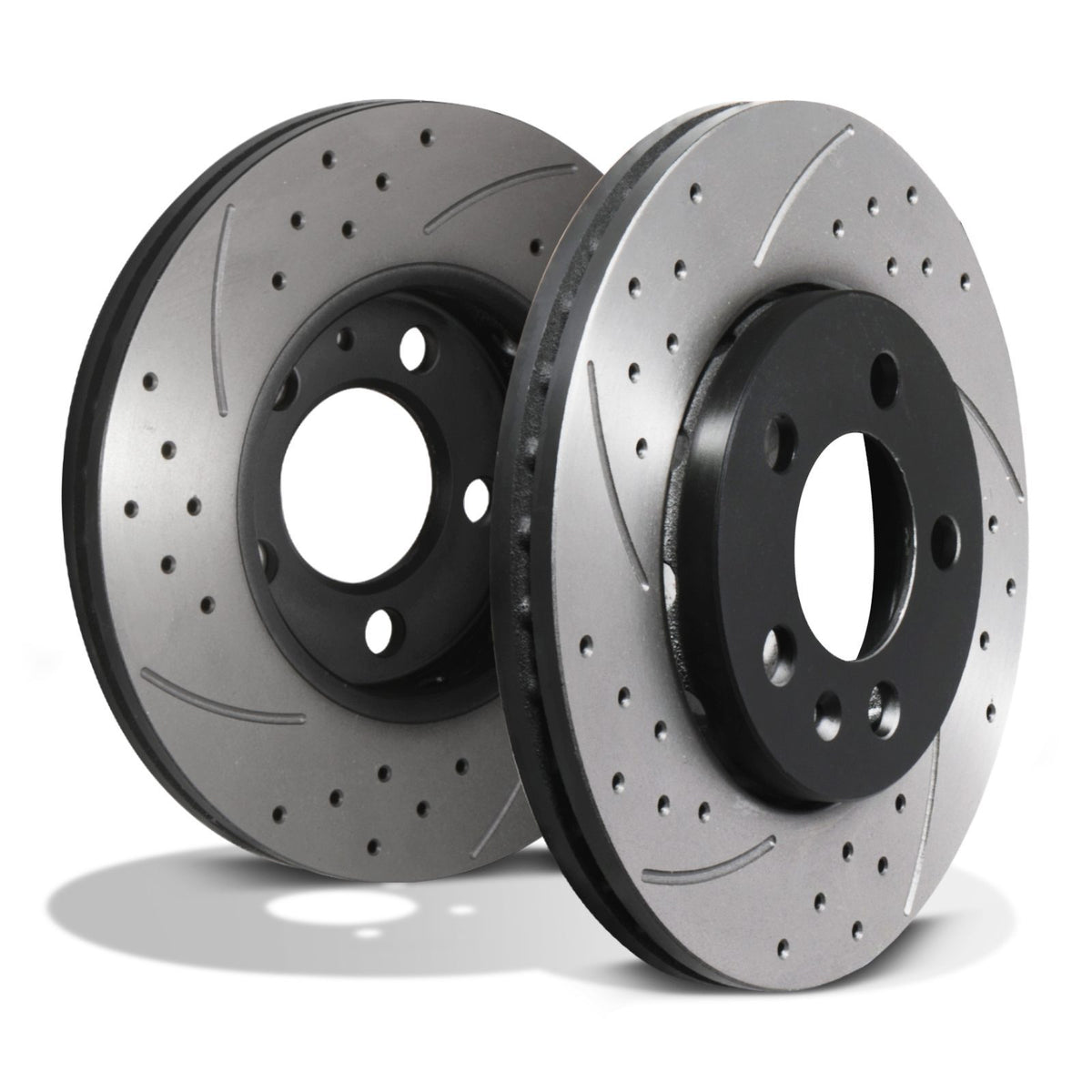 Gravity Performance Front Drilled Grooved 256mm Brake Discs - Seat Ibiza Leon 1.2 1.4 1.6 TDI 02+