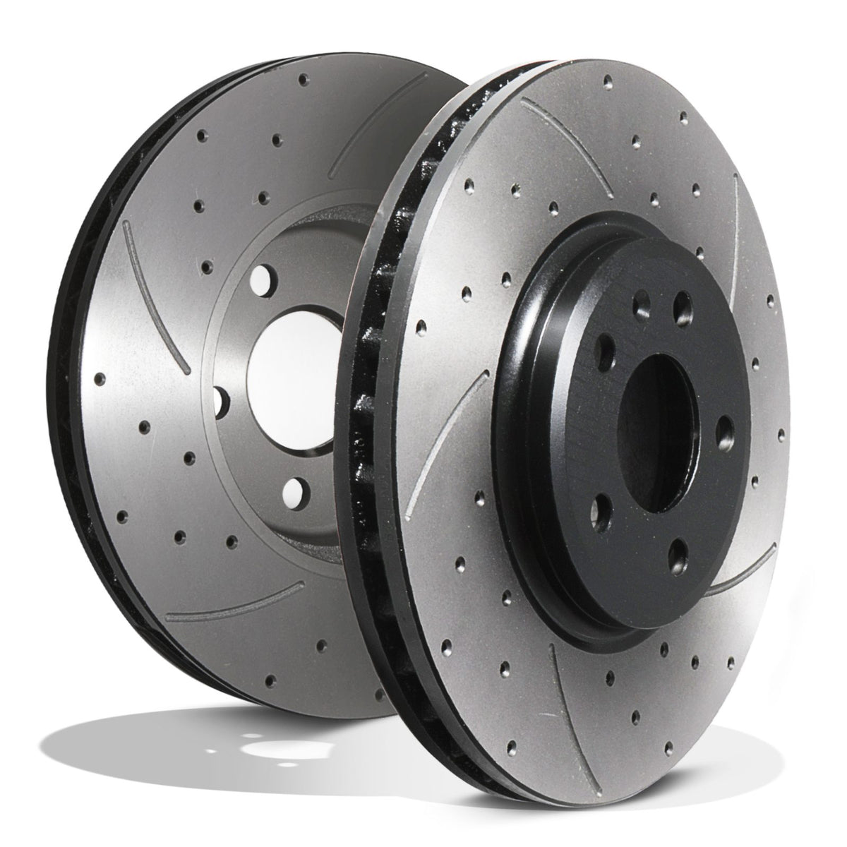 Gravity Performance Front Drilled Grooved 320mm Brake Discs - Audi A6 S6 C7 1.8 2.0 2.8 3.0 TDI