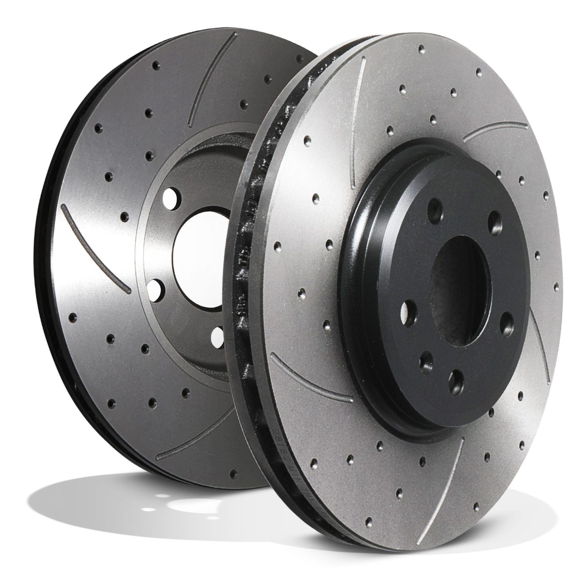 Gravity Performance Front Drilled Grooved 320mm Brake Discs - Audi A5, Convertible & Sportback