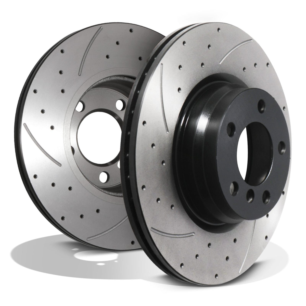 Gravity Performance Front Drilled Grooved 330mm Brake Discs - BMW 2 3 4 Series 228 325D 430D 11-20