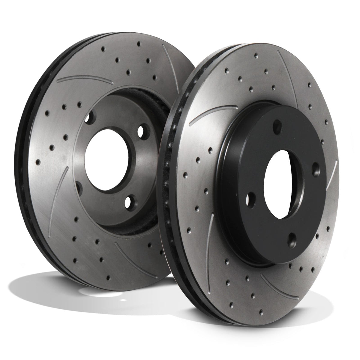Gravity Performance Front Drilled Grooved 262mm Brake Discs - Ford Fiesta MK8 Ecoboost & TDCI 17+