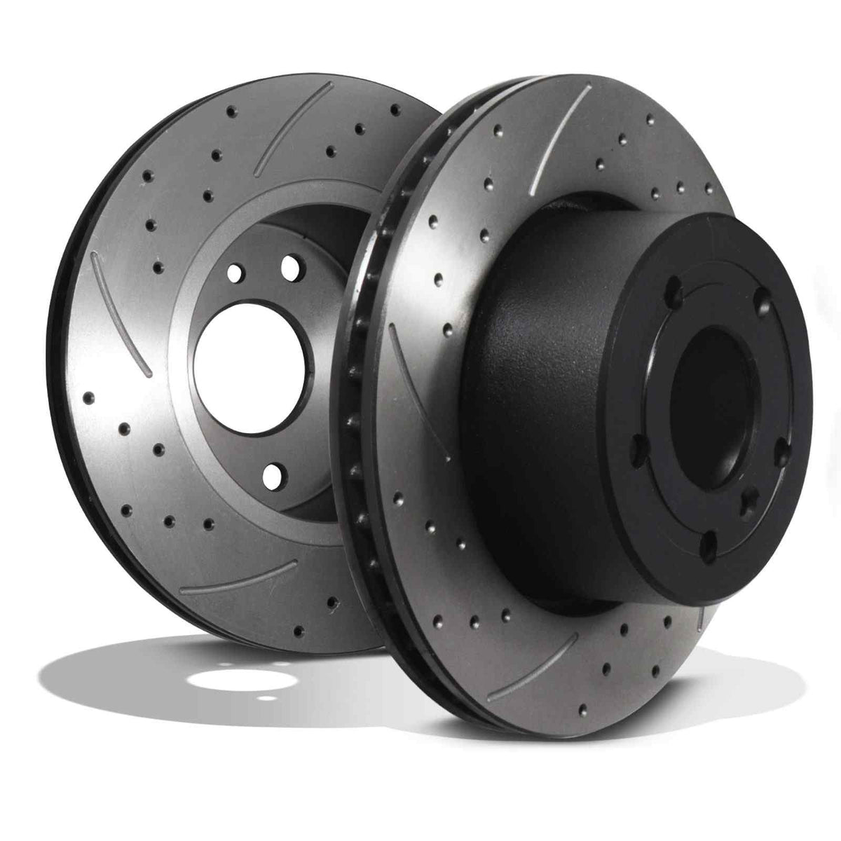 Gravity Performance Front Drilled Grooved 297mm Brake Discs - Land Rover Discovery 2 L318 98-04