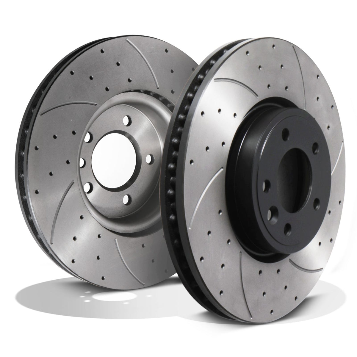 Gravity Performance Front Drilled Grooved Vented 349mm Brake Discs - Range Rover Vogue L494 13-22