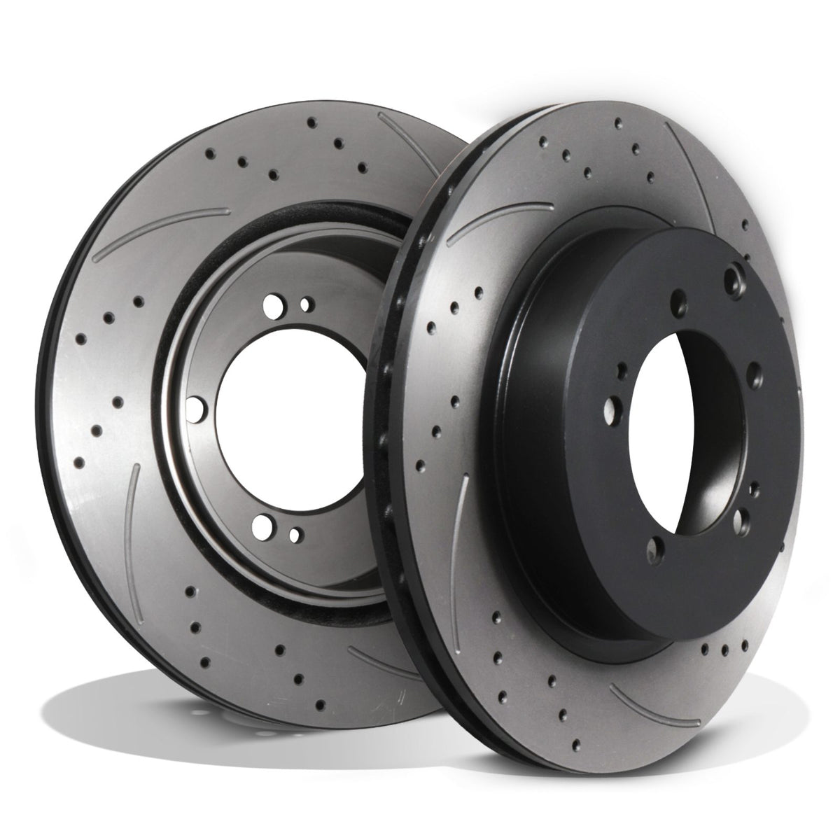 Gravity Performance Rear Grooved Drilled 300mm Brake Discs - Mitsubishi Lancer Evolution Evo 99-06