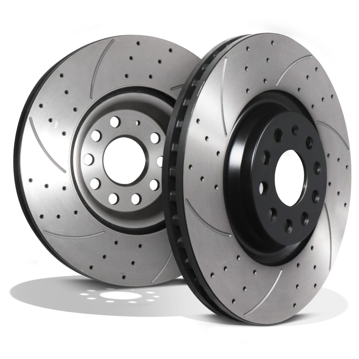 Gravity Performance Front Drilled Grooved 340mm Brake Discs - Skoda Octavia 5E 2.0 TDI TSI Vrs 12+
