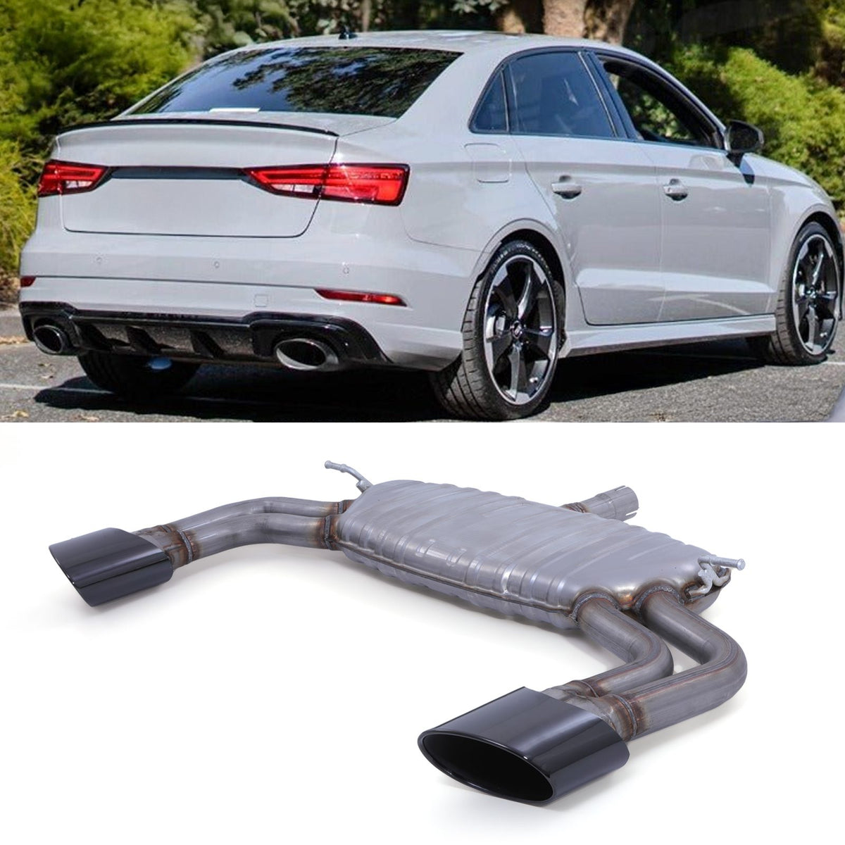 Gravity Performance RS3 Style Exhaust Conversion - Audi A3 8V S-Line Saloon 17-20