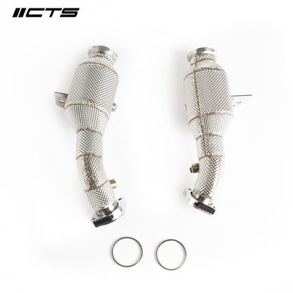 CTS Turbo HIGH-FLOW cat set for Mercedes Benz C43 C400 C450 E43 E400 E450 with M276 engine - CTS-EXH-DP-0052-CAT