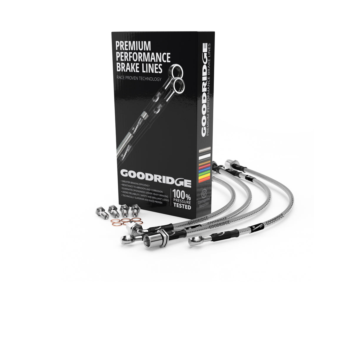Goodridge Brake Hose Kit - Mitsubishi Lancer Evolution 10 2007-2-11 - SMT0710-4P-CLG