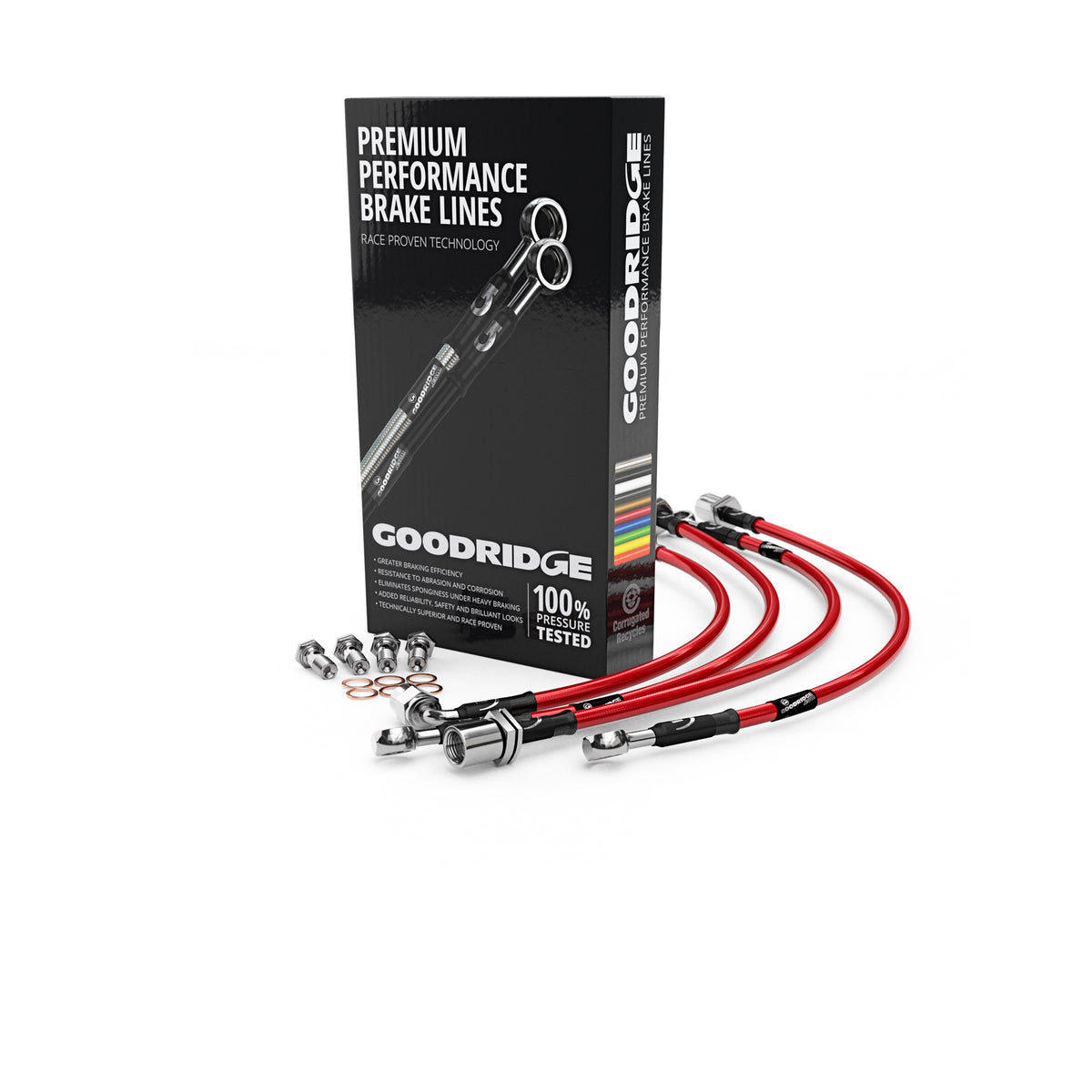 Goodridge Brake Hose Kit - Hillman Avenger 1.3 70 - 73 (Goodridge-6 - SHL0300-4C-RD