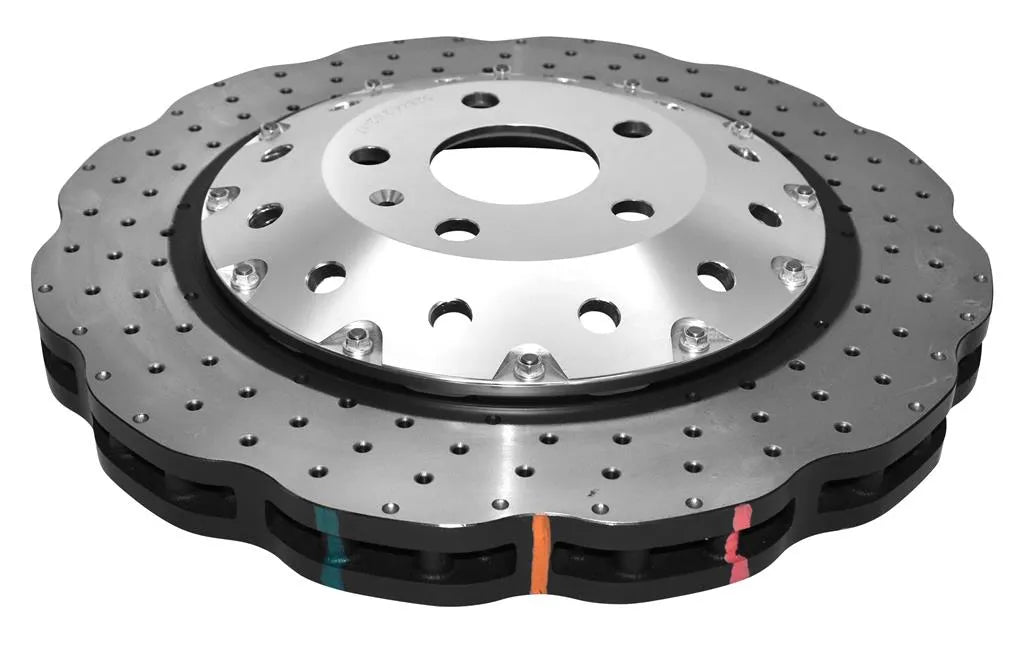 Disc Brakes Australia 5000 series - Crossed Drilled & Dimpled Silver Hat DBA52844WSLVXD