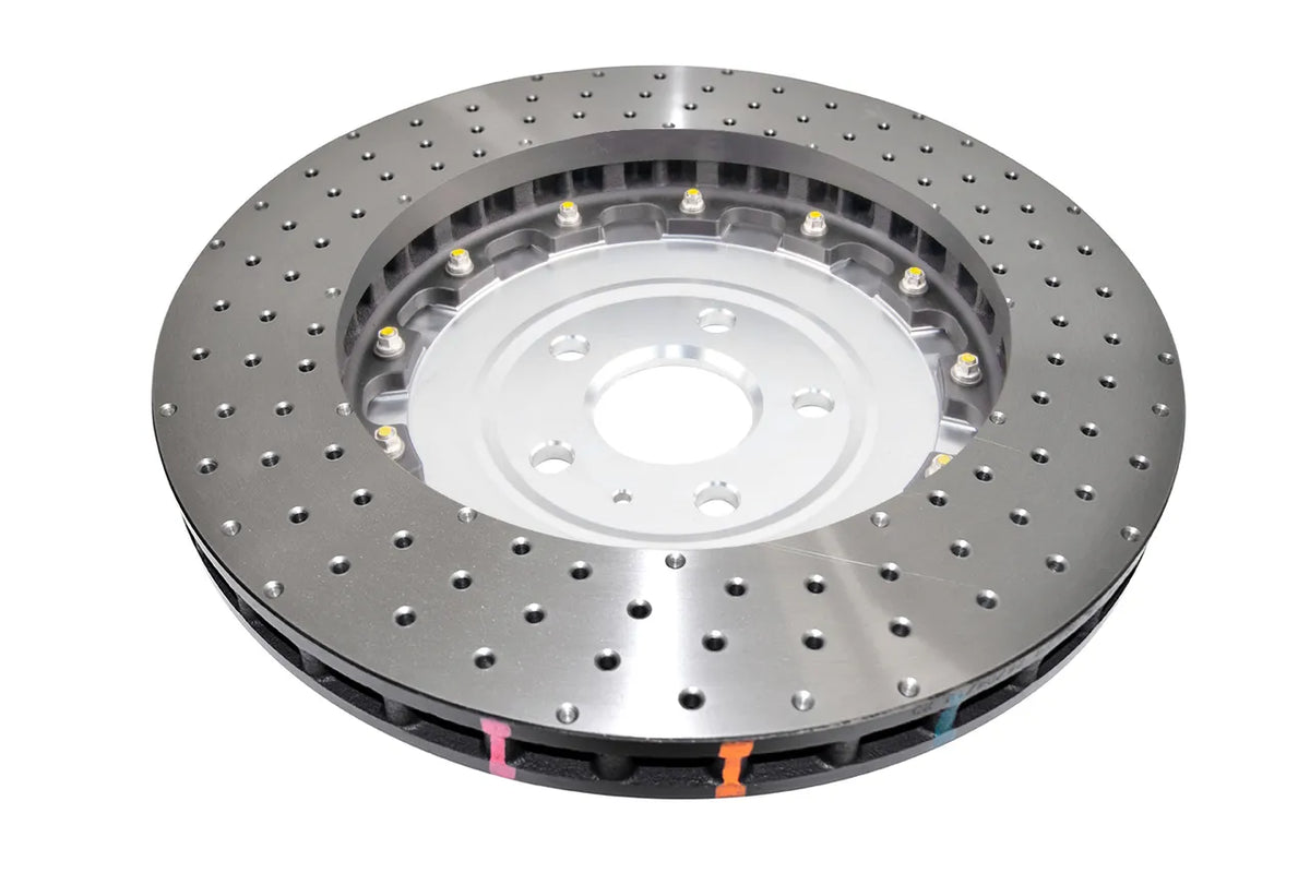 Disc Brakes Australia 5000 series - Crossed Drilled & Dimpled Silver Hat DBA53912SLVXD