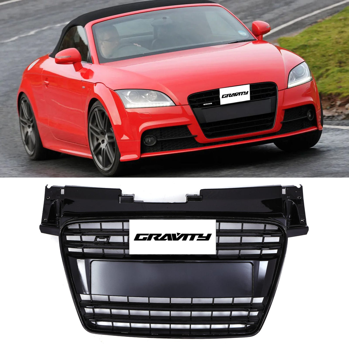 Gravity Performance Front TTS Style Grille Gloss Black – Audi TT MK2 8J 06-14