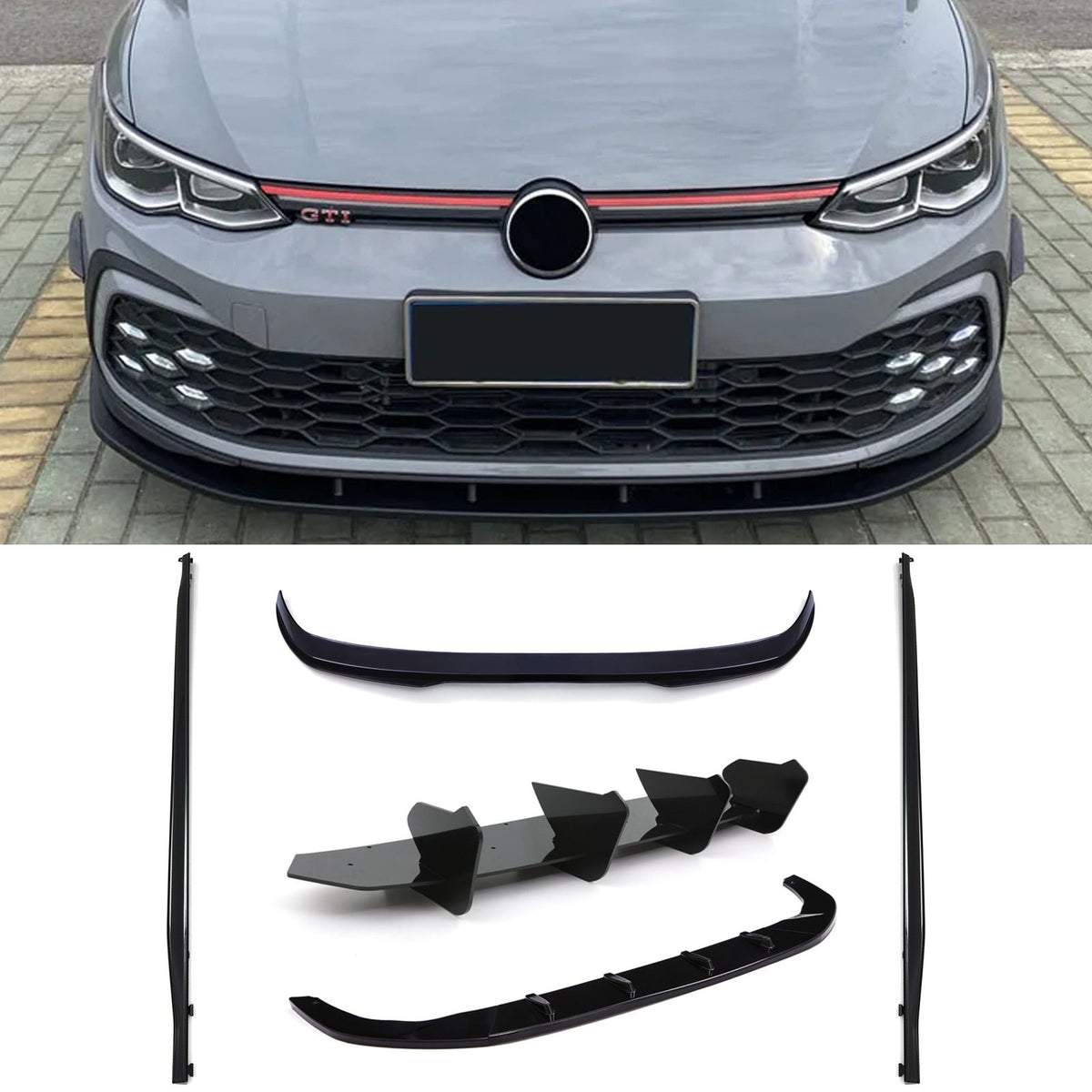 Gravity Performance Aero Body Kit Gloss Black - VW Golf MK8 R-Line 2020+-1