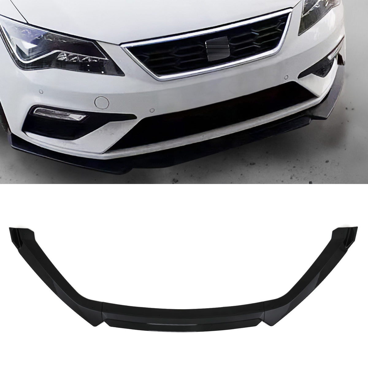 Gravity Performance Front Splitter Lip Gloss Black - Seat Leon MK3 5F 13-20
