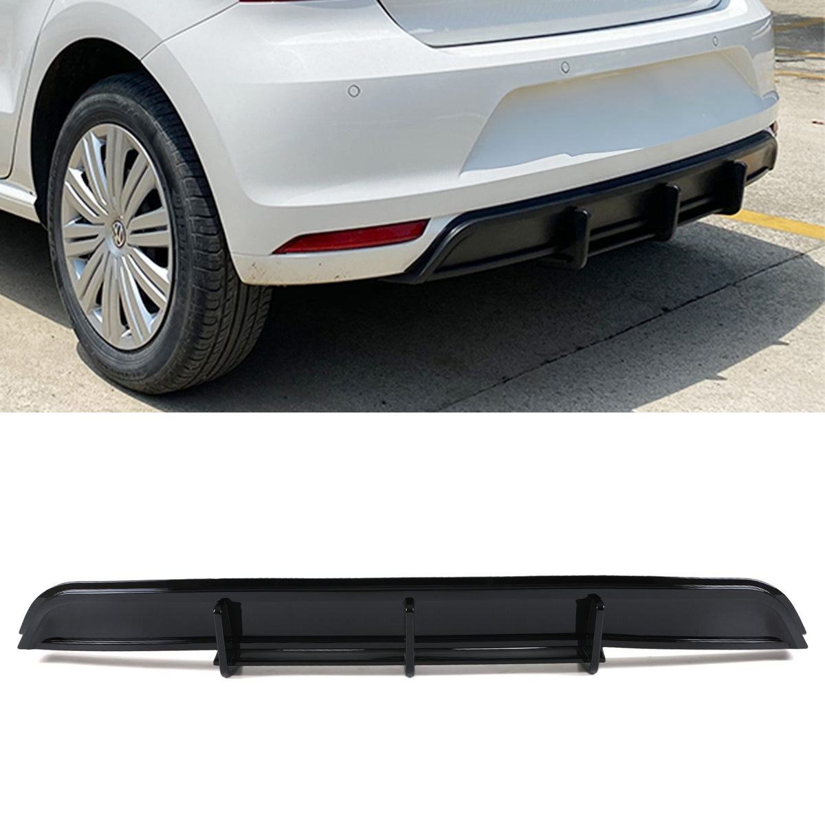 Gravity Performance Rear Diffuser Lip Gloss Black - Volkswagen Polo MK5 6C 14-18