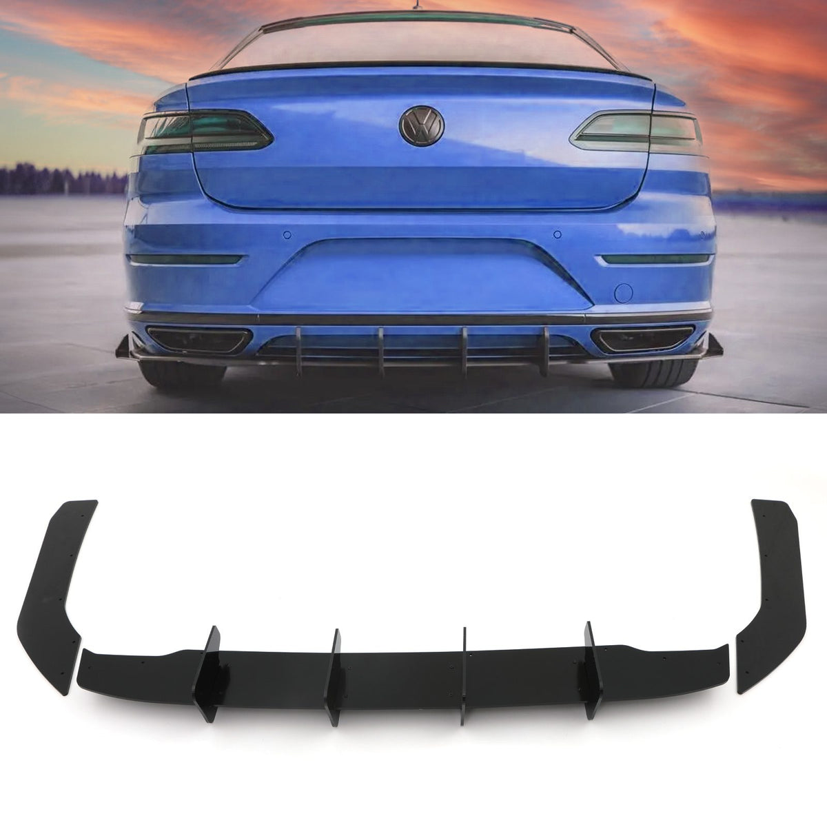 Gravity Performance Rear Blade Diffuser Gloss Black - Volkswagen Arteon 2017+