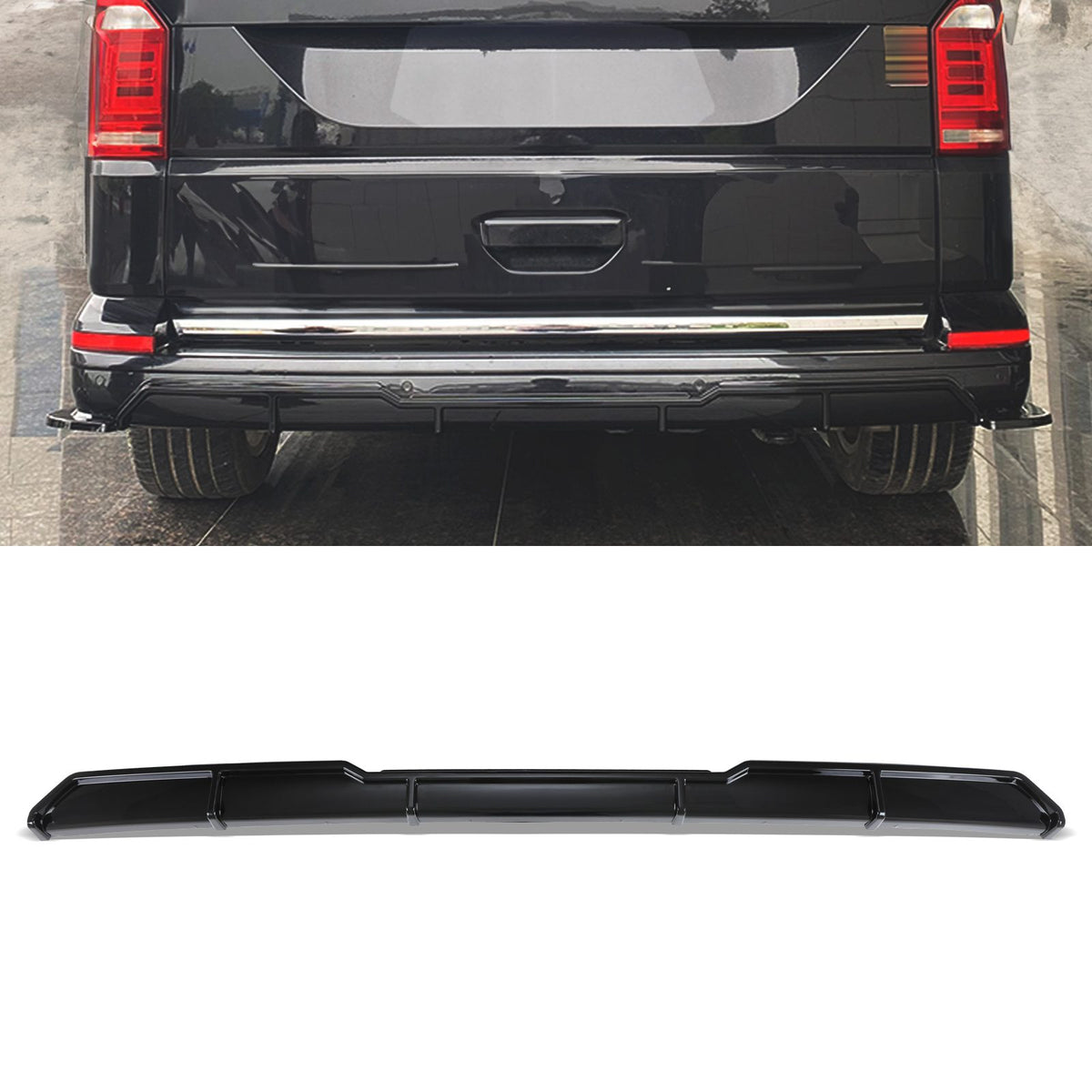 Gravity Performance Rear Bumper Diffuser Gloss Black - VW Volkswagen Transporter T6 2016+