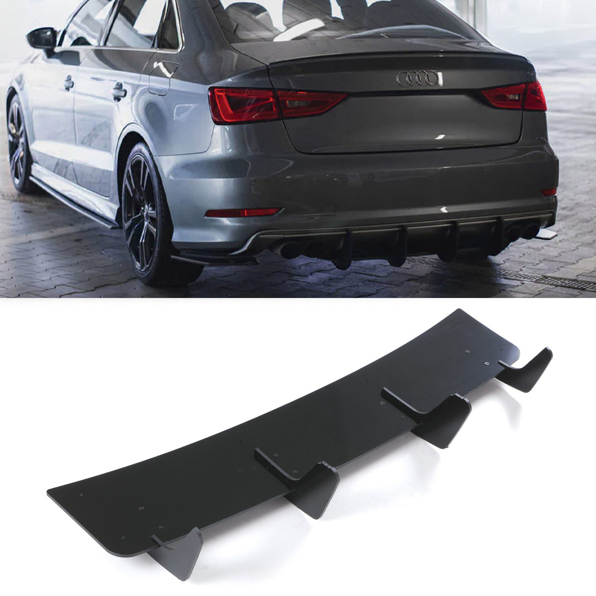 Gravity Performance Rear Blade Diffuser Gloss Black - Audi RS3 Sedan 8V 2017-2020