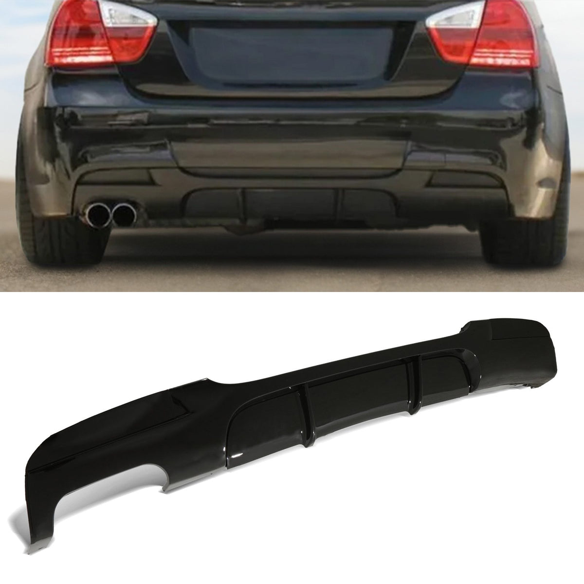 Gravity Performance Rear Diffuser M-Performance Style Lip Gloss Black - BMW 3 Series E90 05-08
