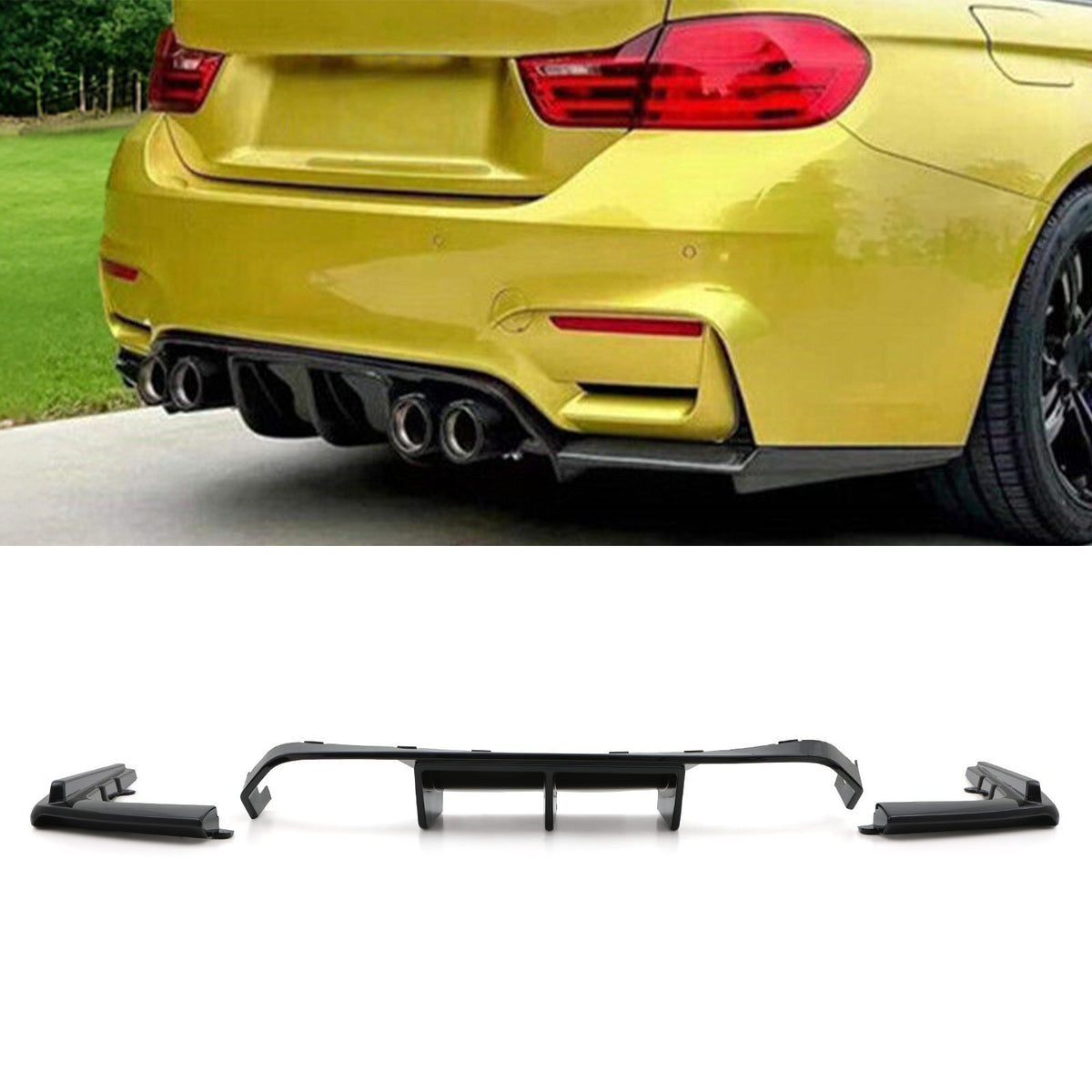 Gravity Performance Gloss Black Rear Diffuser & Spats - BMW F80 M3 | F82 M4 14-20