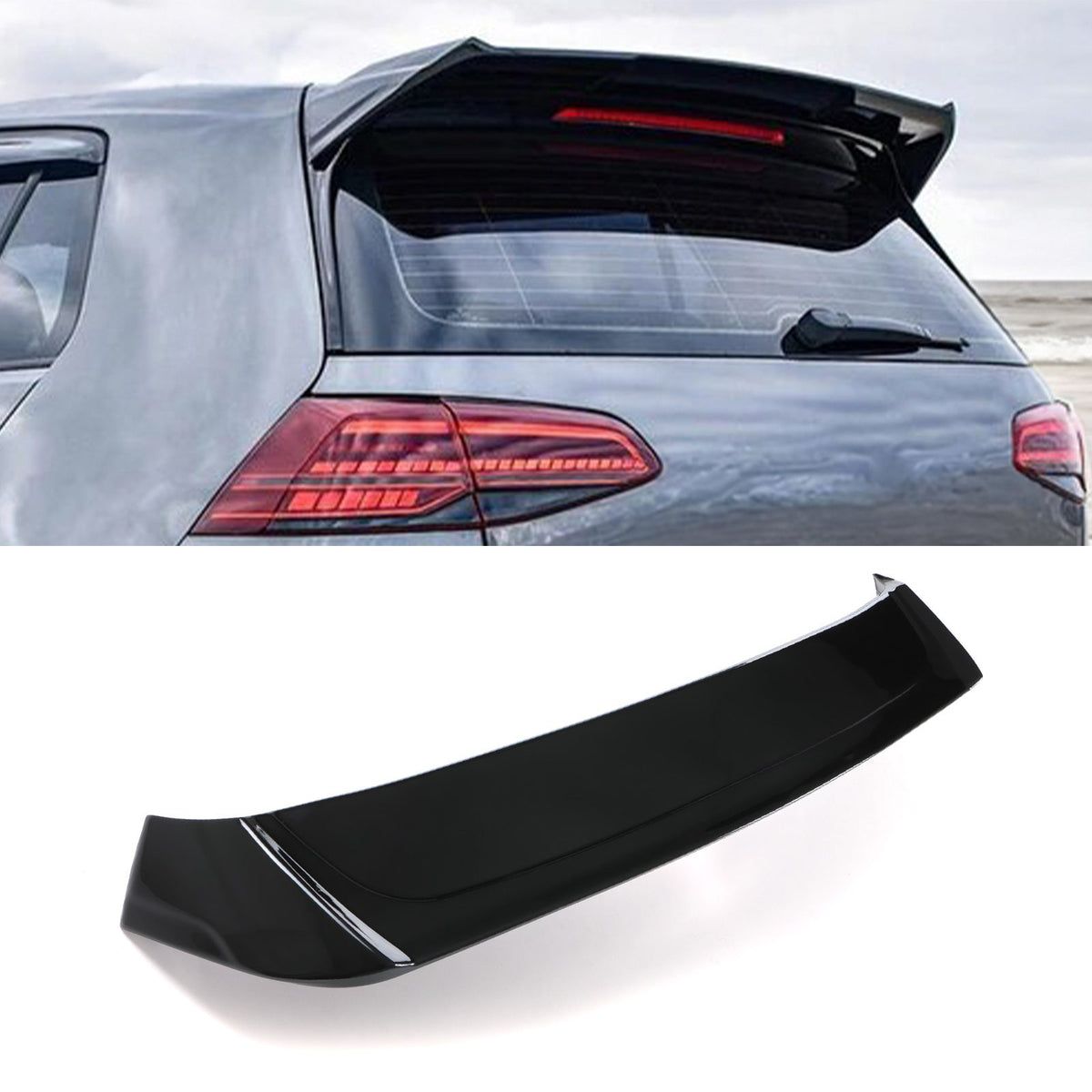 Gravity Performance VW Golf MK7/7.5 2012-2020 Gloss Black Osir Style Rear Spoiler