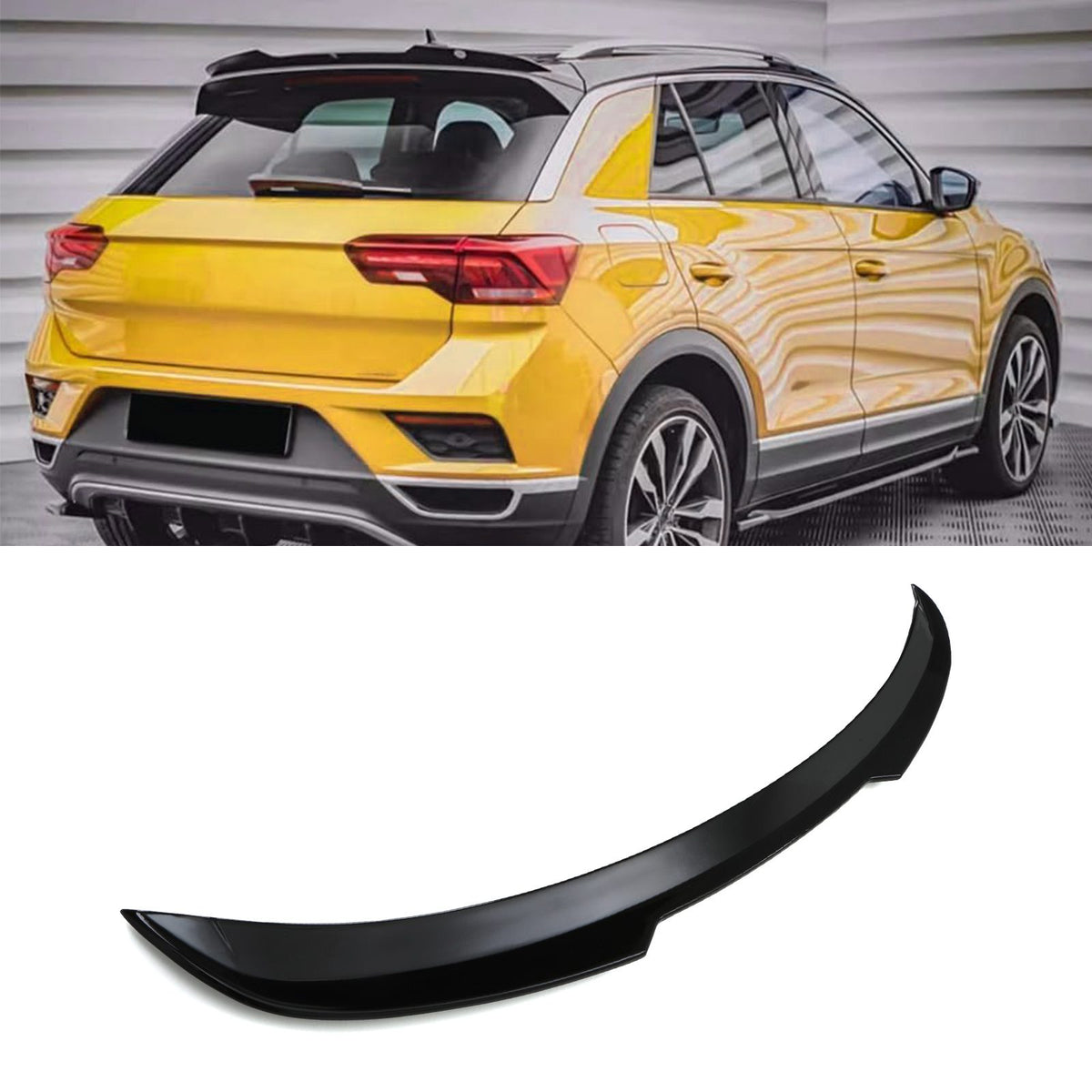 Gravity Performance VW T-Roc 2017+ Gloss Black Rear Spoiler Lip Extension