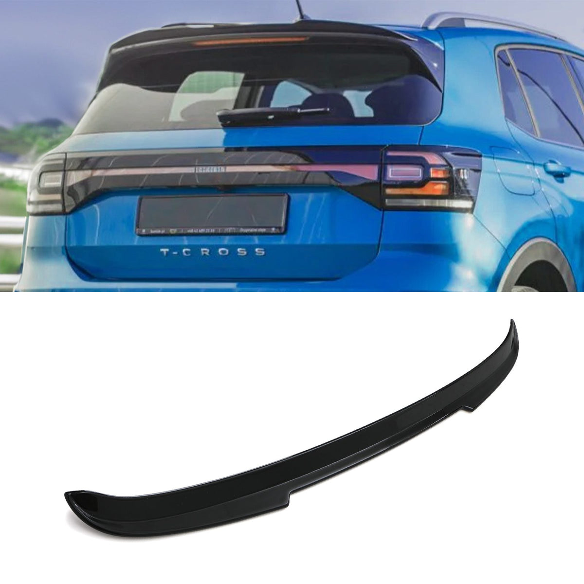 Gravity Performance VW T-Cross 2018 Gloss Black Rear Spoiler