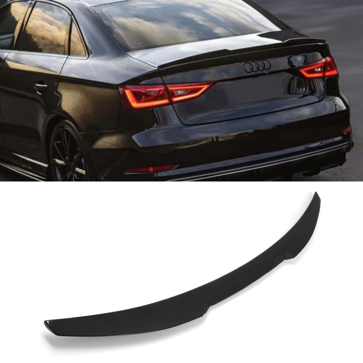 Gravity Performance M4 Style Rear Boot Spoiler Gloss Black - Audi A3 8V 13-20