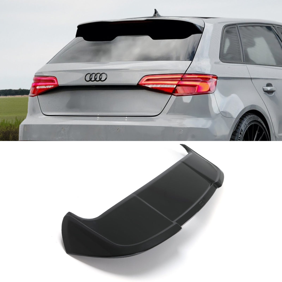 Gravity Performance Rear Spoiler Wing Gloss Black - Audi A3 8V 13-20