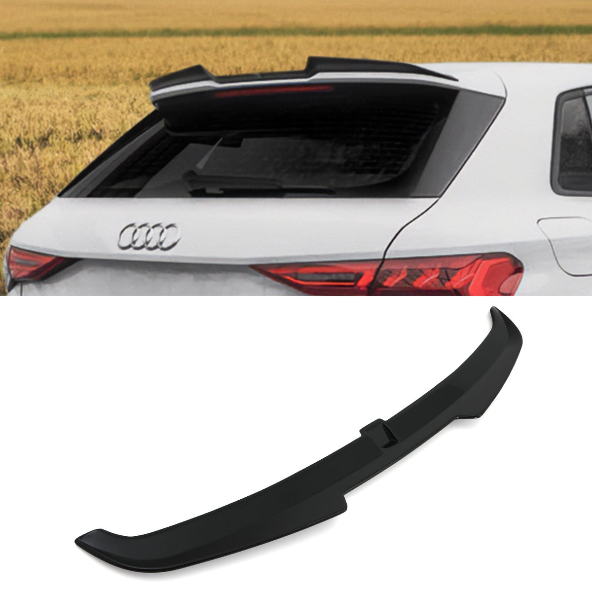 Gravity Performance Rear Roof Spoiler Wing Gloss Black - Audi A3 S-Line 8Y 2020+